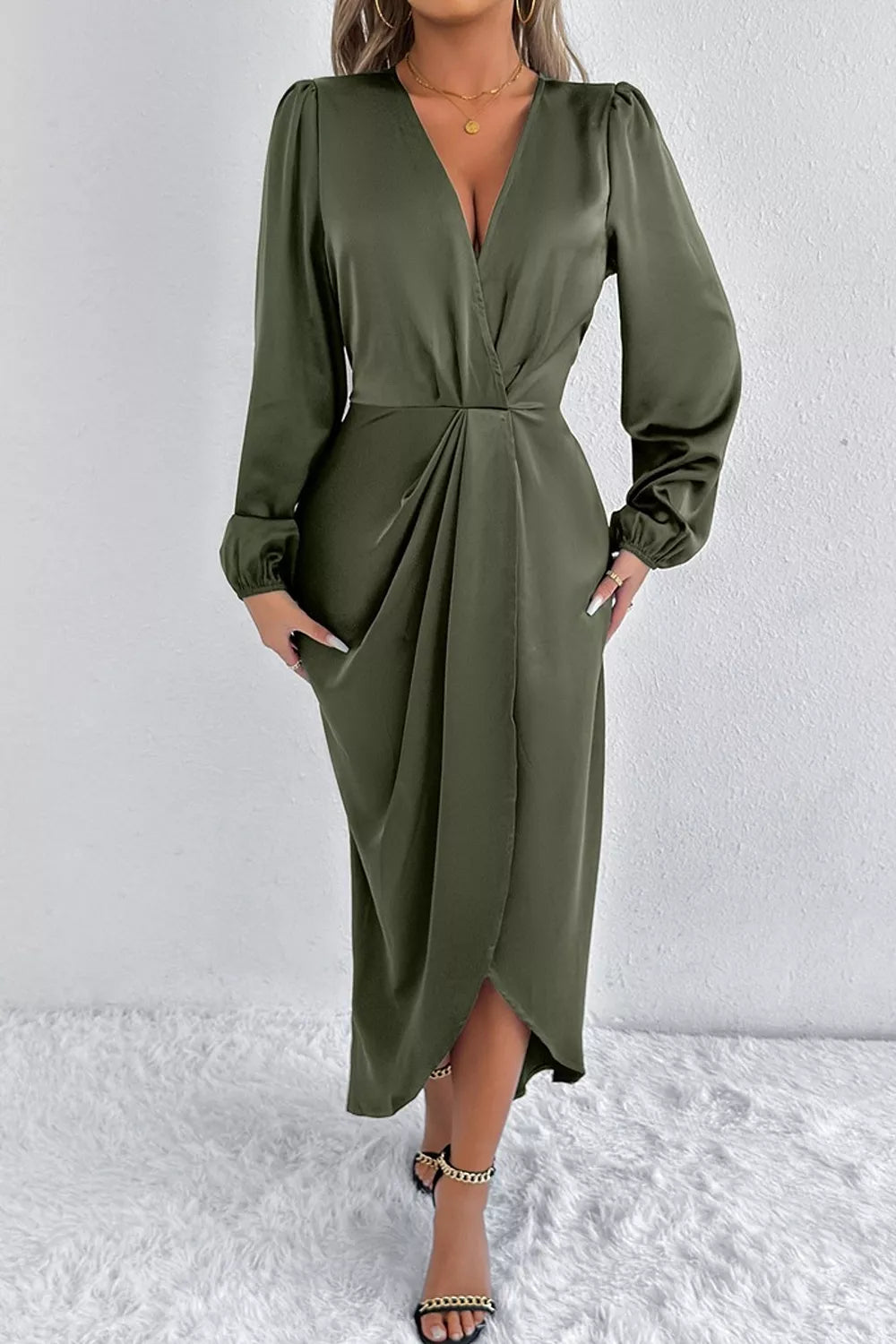 The Satin Balloon-Sleeve Midi – image 3