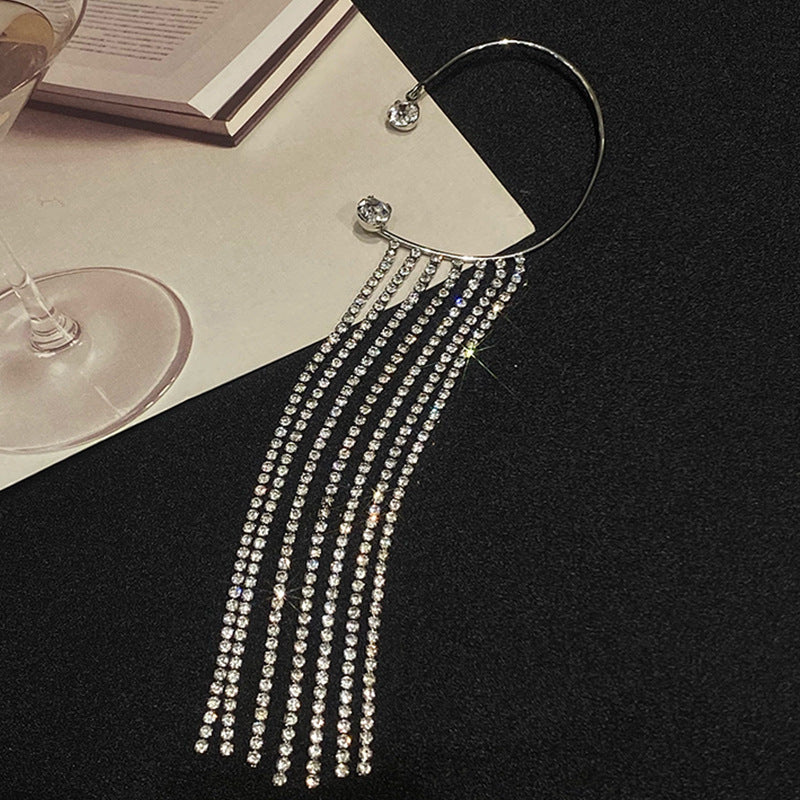 The Cascade Crystal Tassel Earrings – image 5