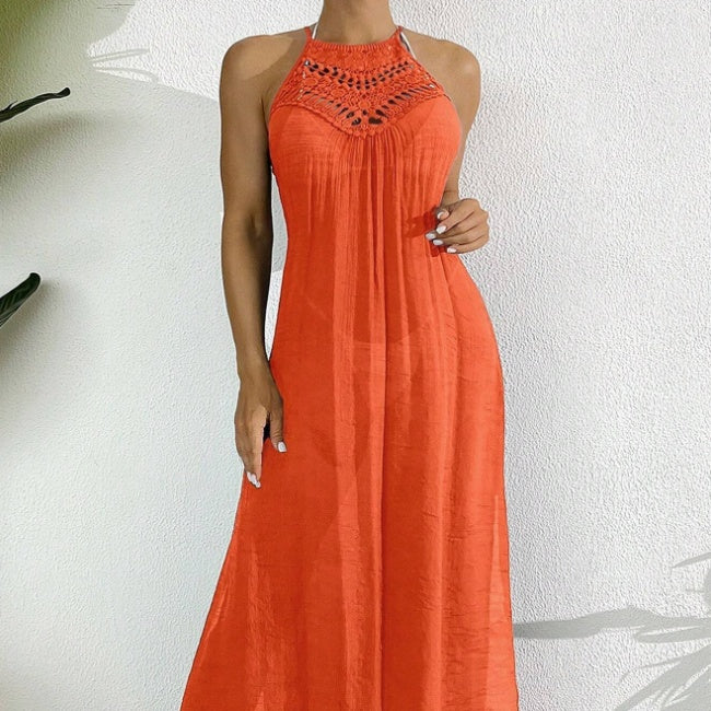 The Positano Crochet Halter Beach Dress – image 1