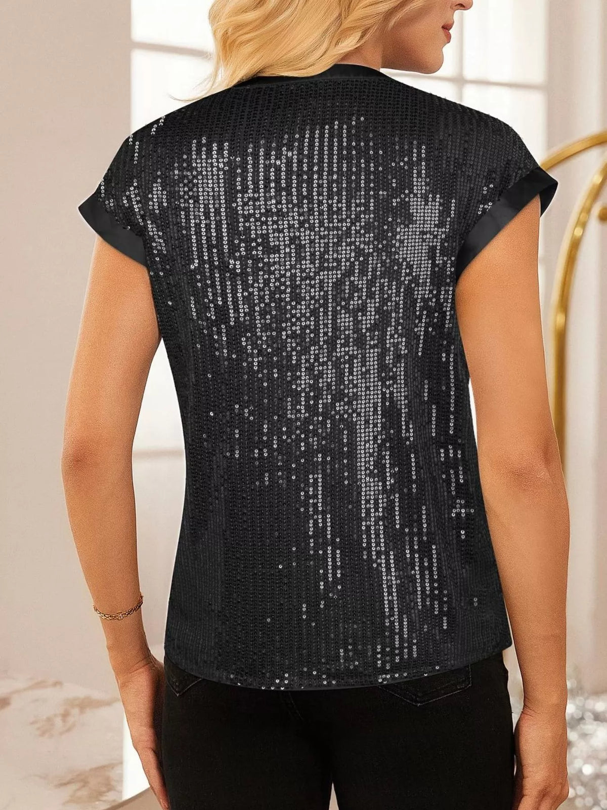 The Gilt Sequin Cap-Sleeve Top – image 16