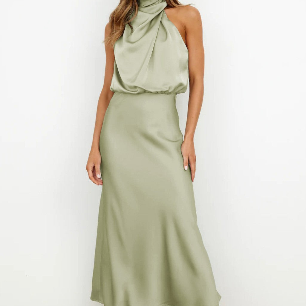 The Velvet Hour Satin High-Neck Midi – image 6