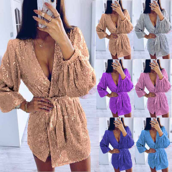 The Afterglow Sequin Wrap Romper