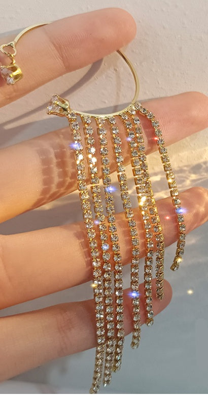 The Cascade Crystal Tassel Earrings – image 12
