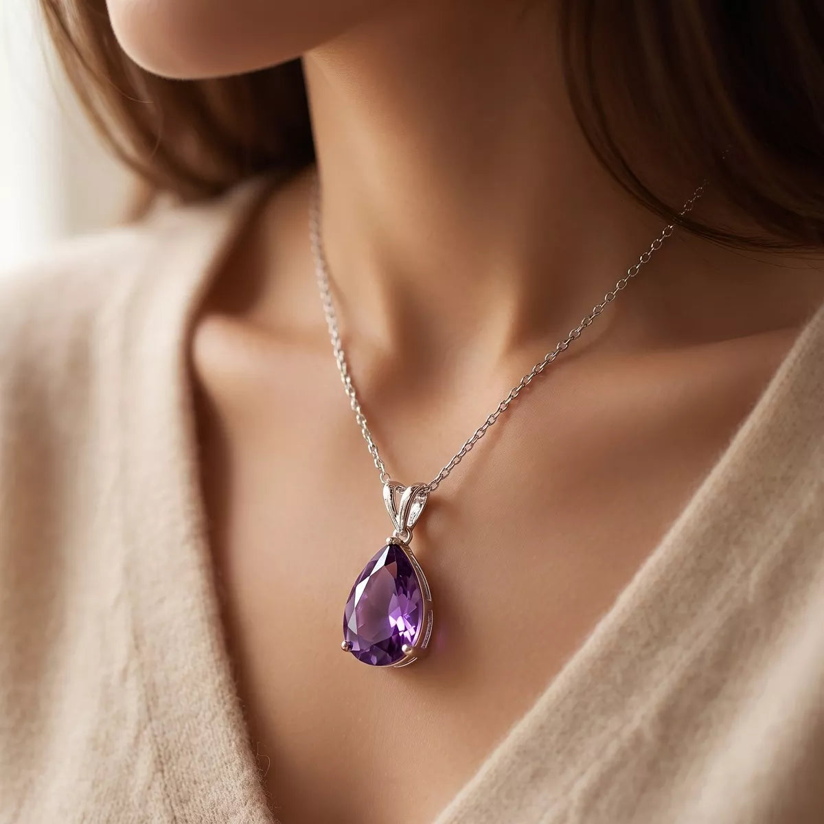 The Crystal Teardrop Necklace – image 3