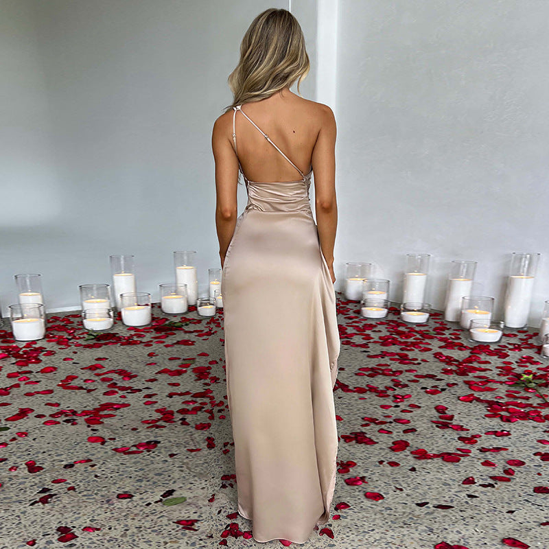 The Soirée One-Shoulder Satin Maxi – image 4