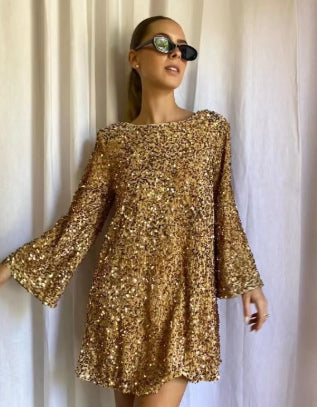 The Bow-Back Sequin Shift Mini – image 12