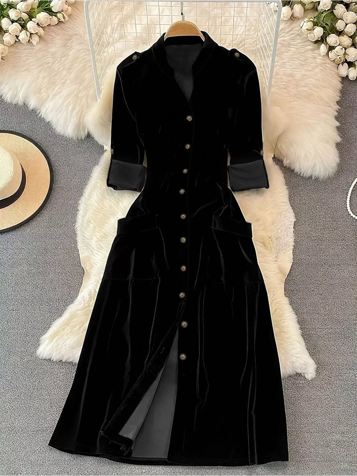 The Velvet Button-Down Midi – image 1