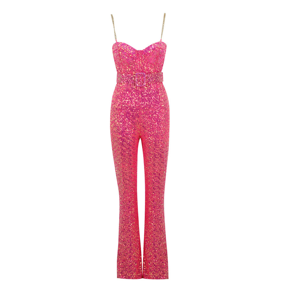The Starlight Strapless Sequin Jumpsuit – image 5
