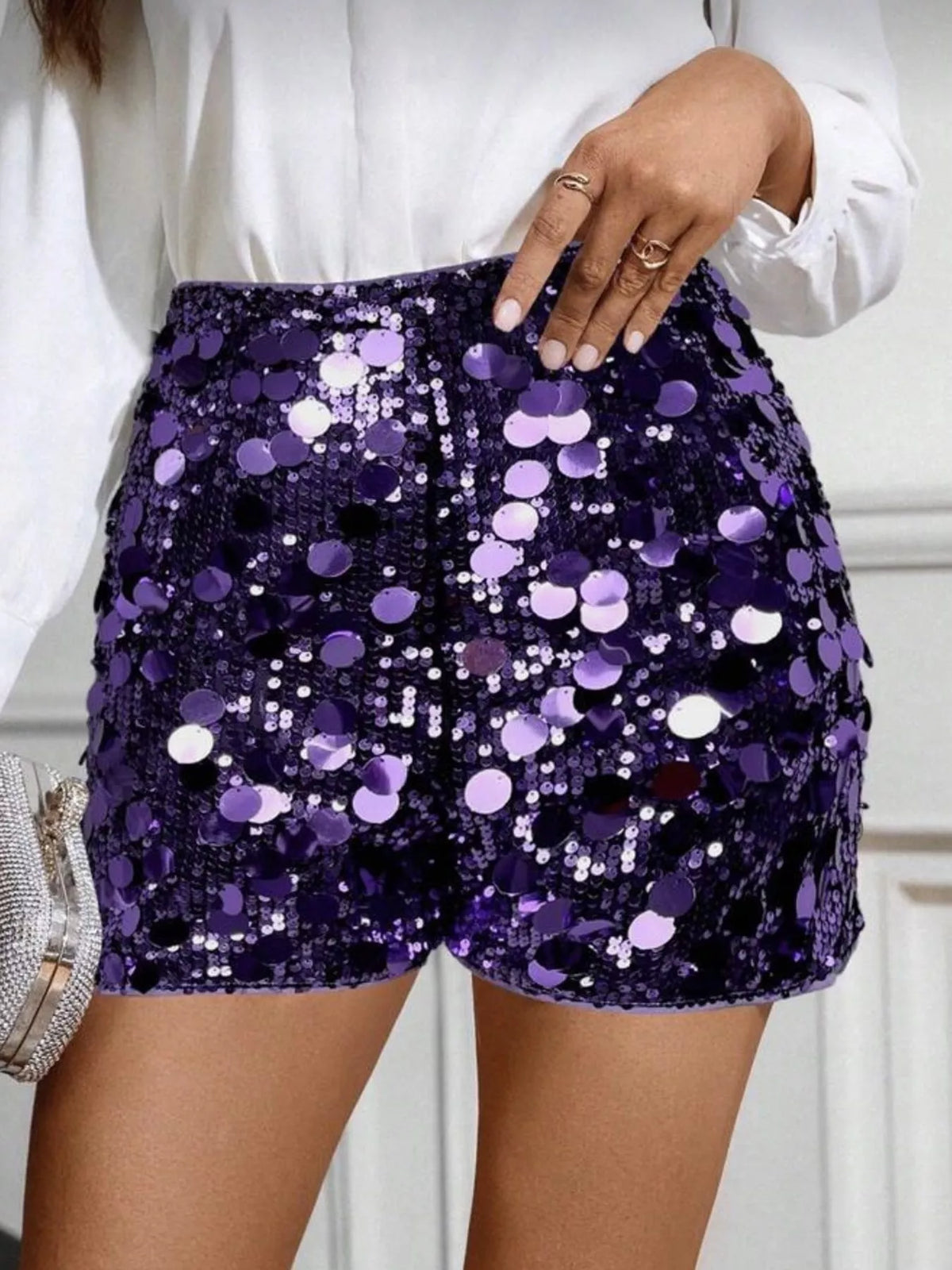 The High-Waist Sequin Shorts – image 19