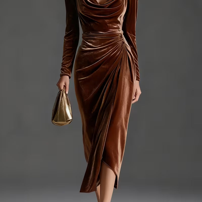 The Bordeaux Velvet Wrap Midi – image 5