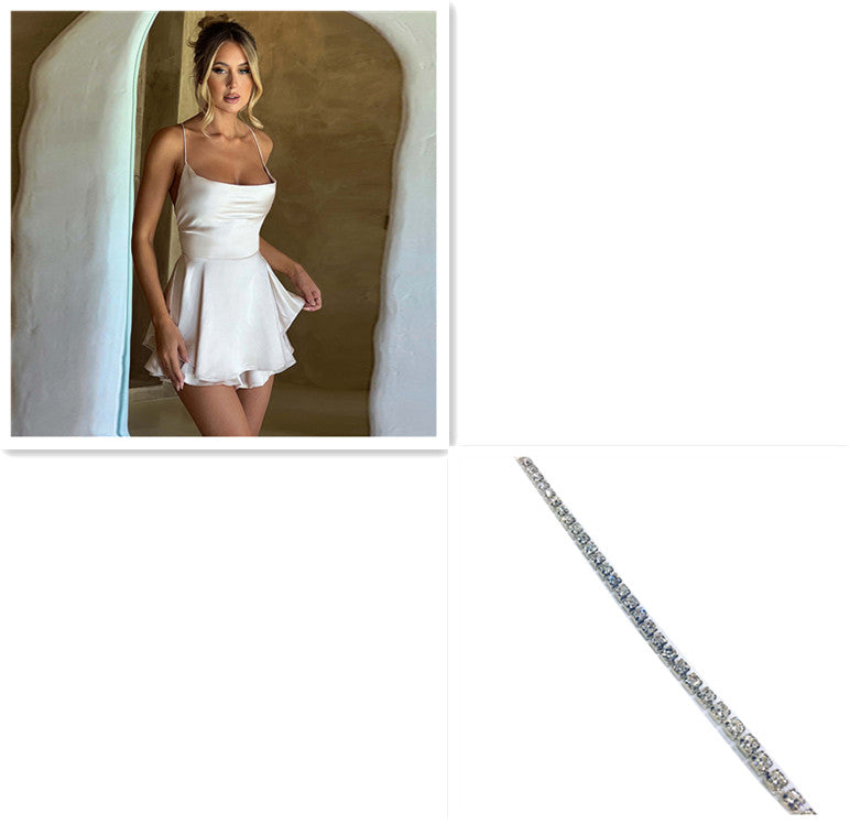 The Boudoir Lace-Up Satin Slip Mini – image 9