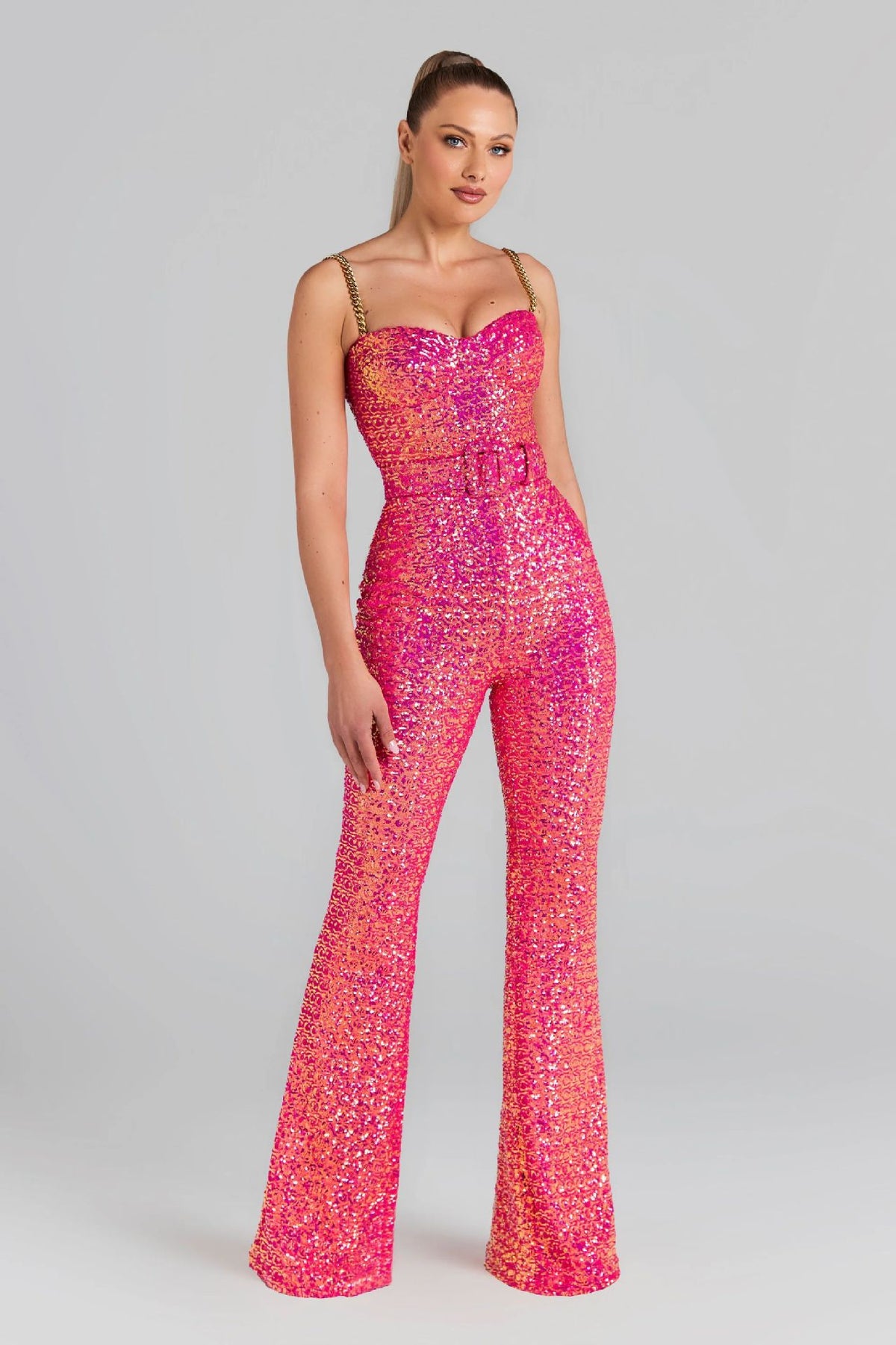 The Starlight Strapless Sequin Jumpsuit – image 2