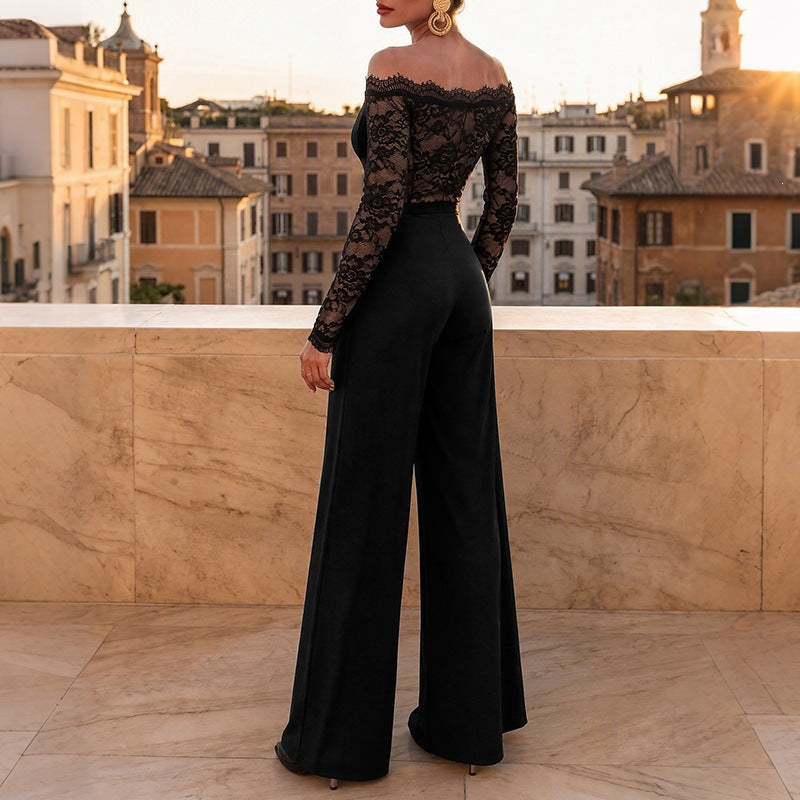The Contour Off-Shoulder Lace Jumpsuit – image 4