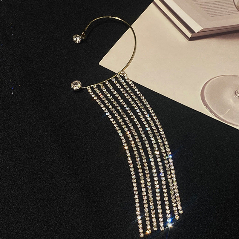 The Cascade Crystal Tassel Earrings – image 7
