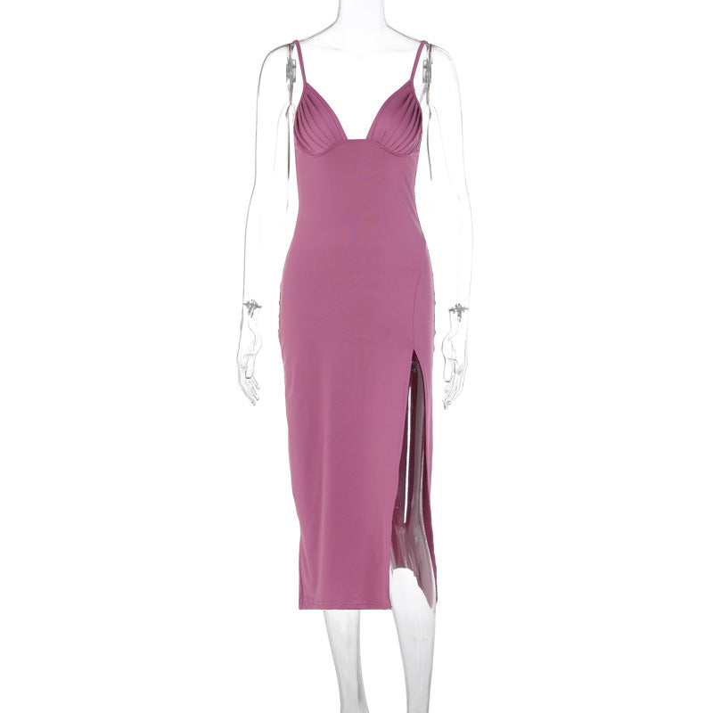 The Afterglow Plunge Satin Split Maxi – image 5