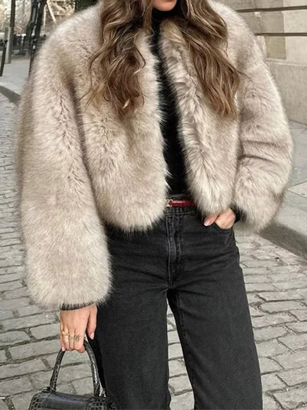 The Mink Hour Cropped Faux Fur Jacket