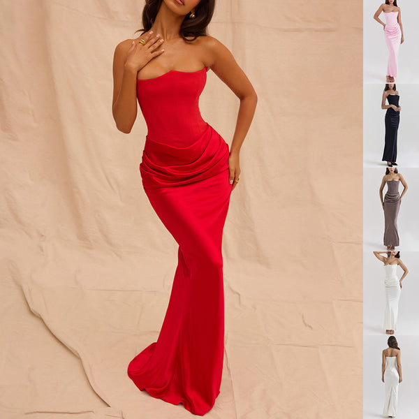 The Scarlet Bandeau Column Maxi