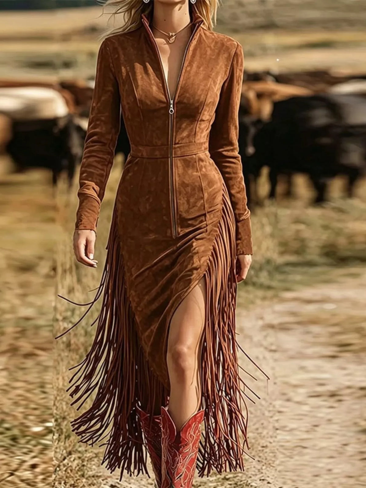 The Fringe Zip-Front Midi – image 4