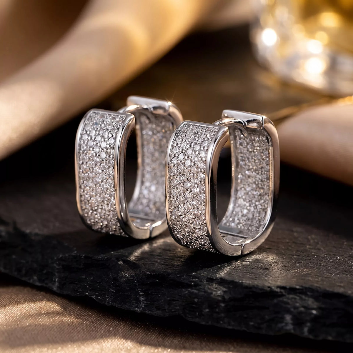 The Pavé Square Hoops – image 2