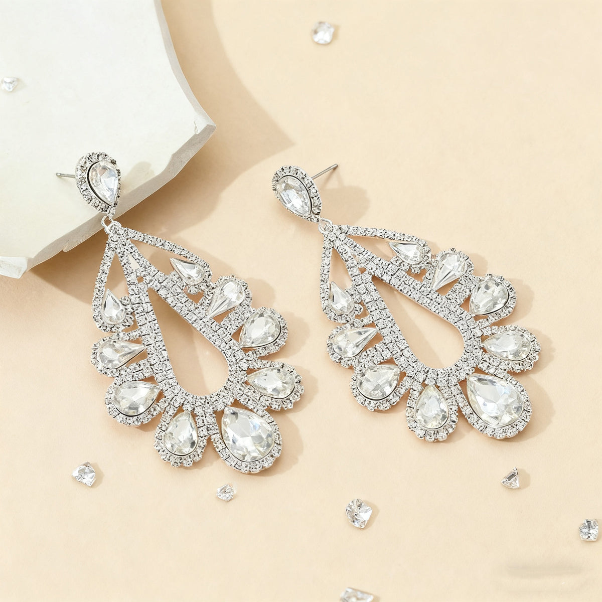 The Gala Crystal Teardrop Earrings – image 6