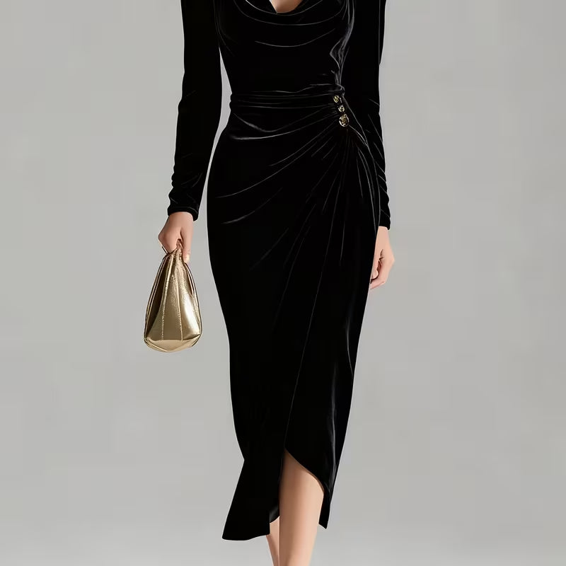 The Bordeaux Velvet Wrap Midi – image 10