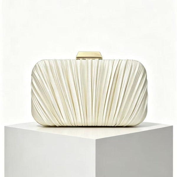 The Pleated Satin Evening Clutch