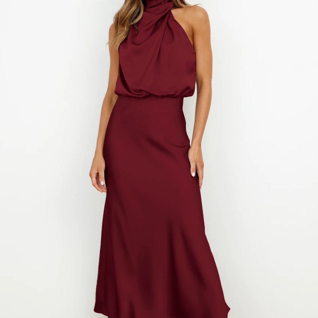 The Velvet Hour Satin High-Neck Midi – image 11