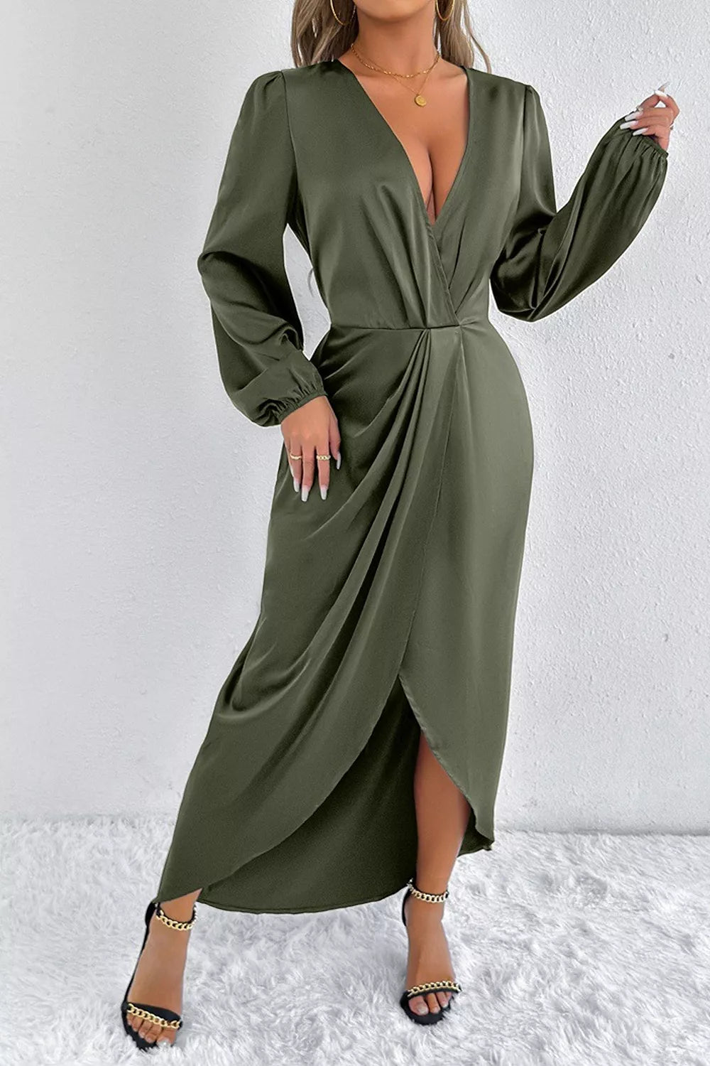 The Satin Balloon-Sleeve Midi – image 4