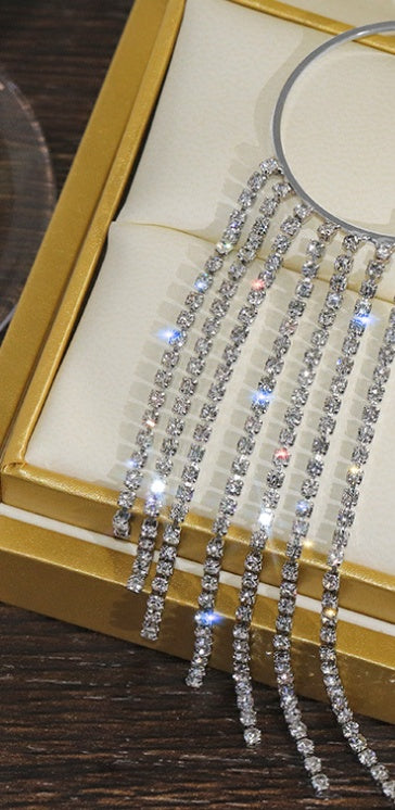 The Cascade Crystal Tassel Earrings – image 14