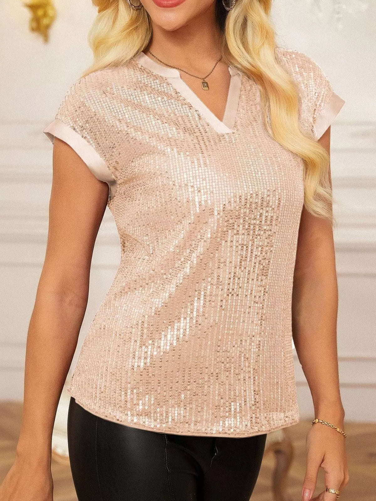 The Gilt Sequin Cap-Sleeve Top – image 8