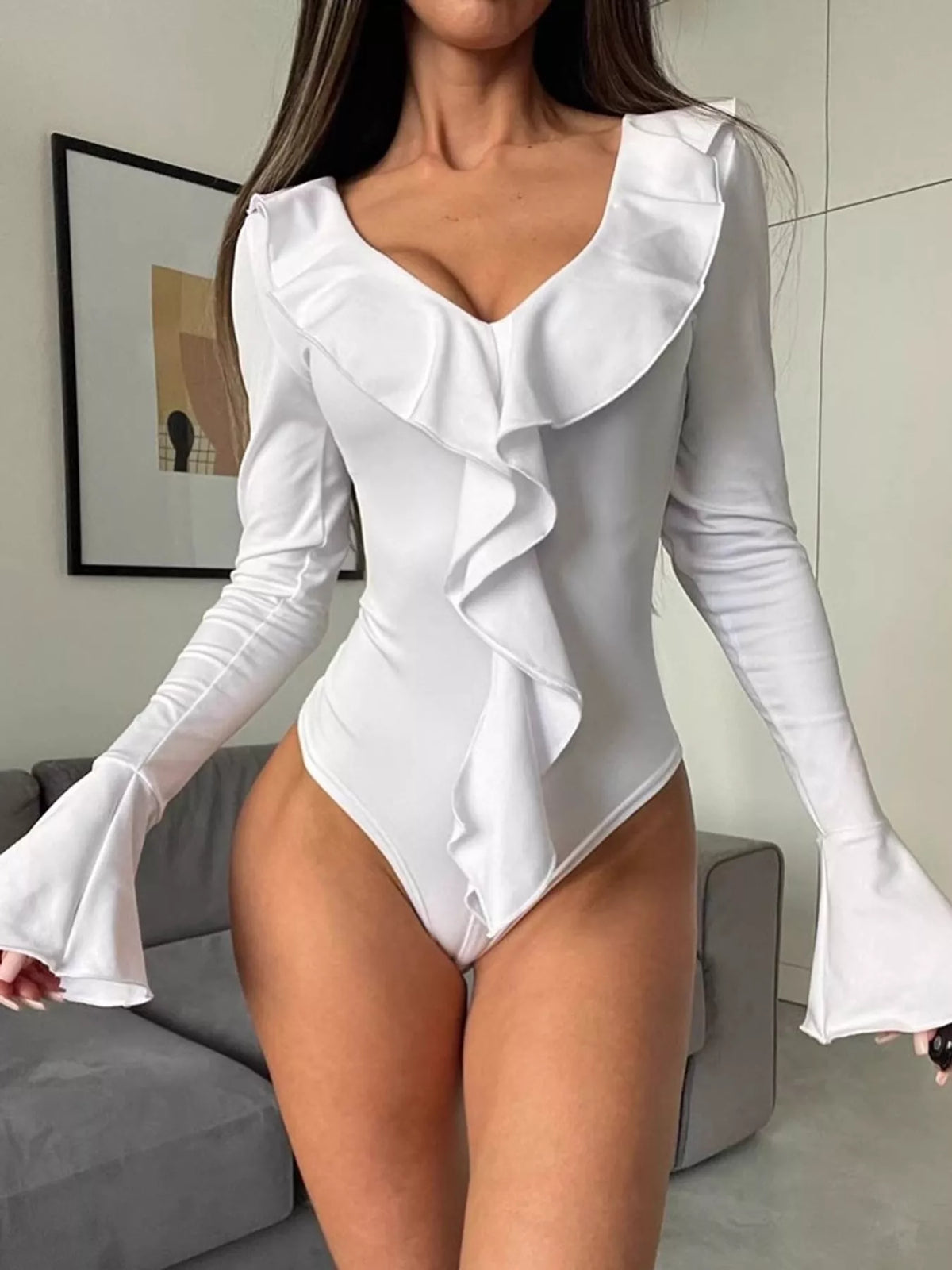 The Ruffle Plunge Bodysuit – image 4