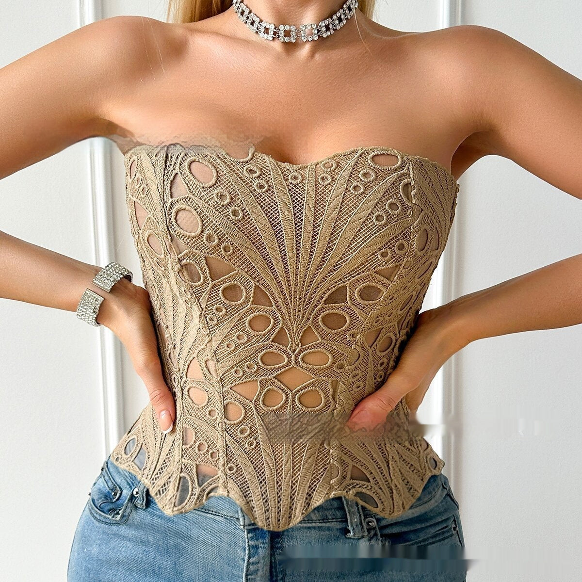 The Lace Cut-Out Corset Top – image 3