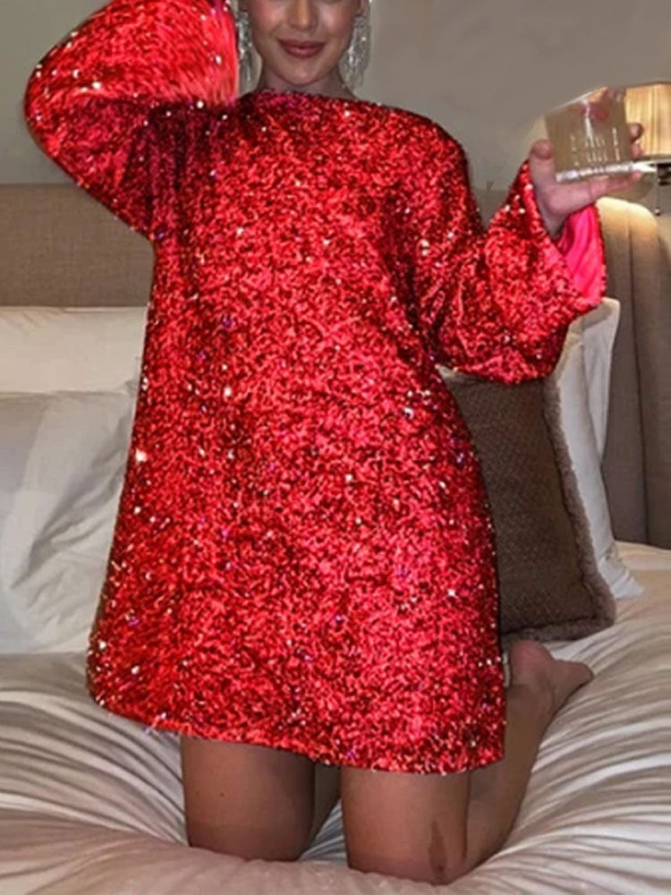 The Bow-Back Sequin Shift Mini – image 7