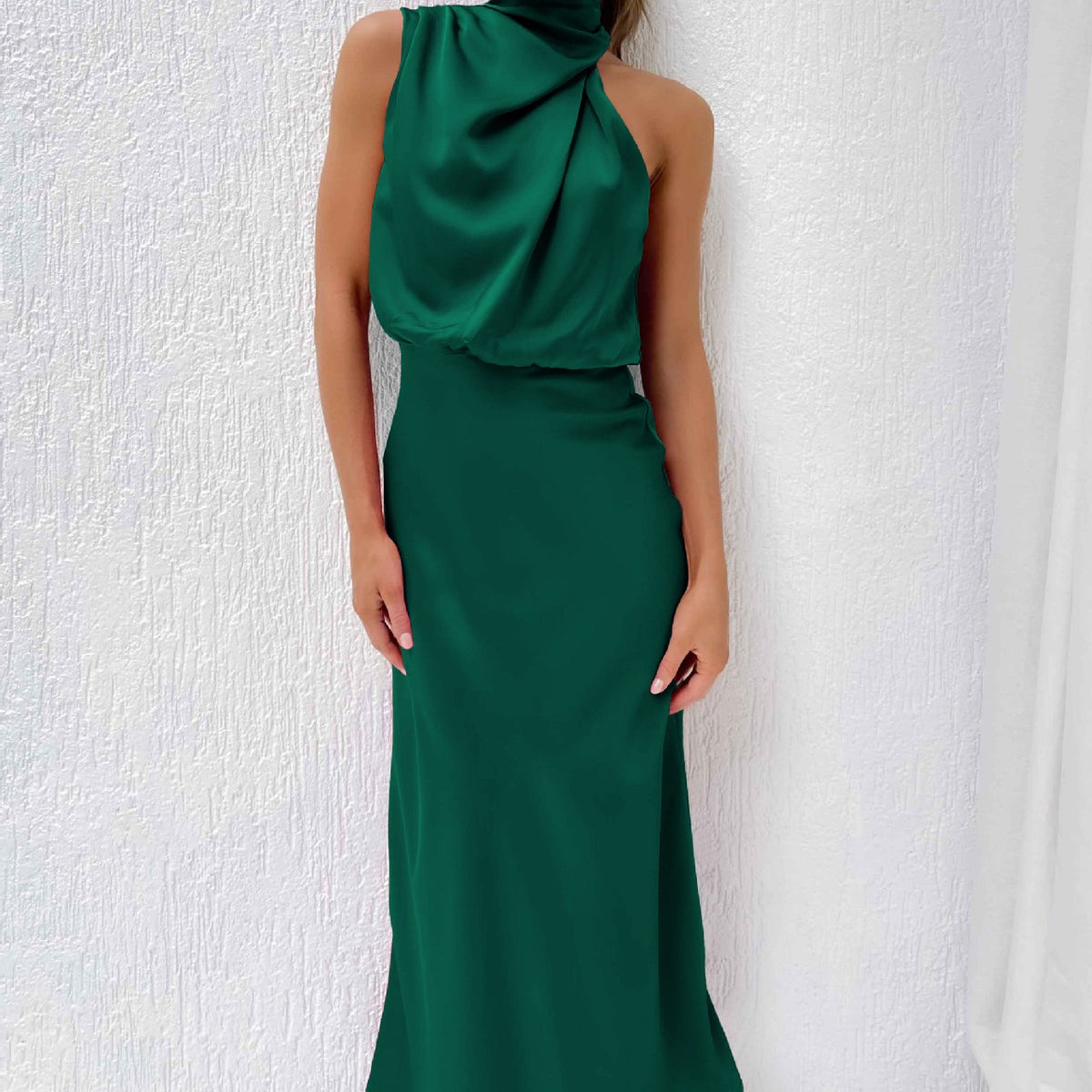 The Velvet Hour Satin High-Neck Midi – image 17