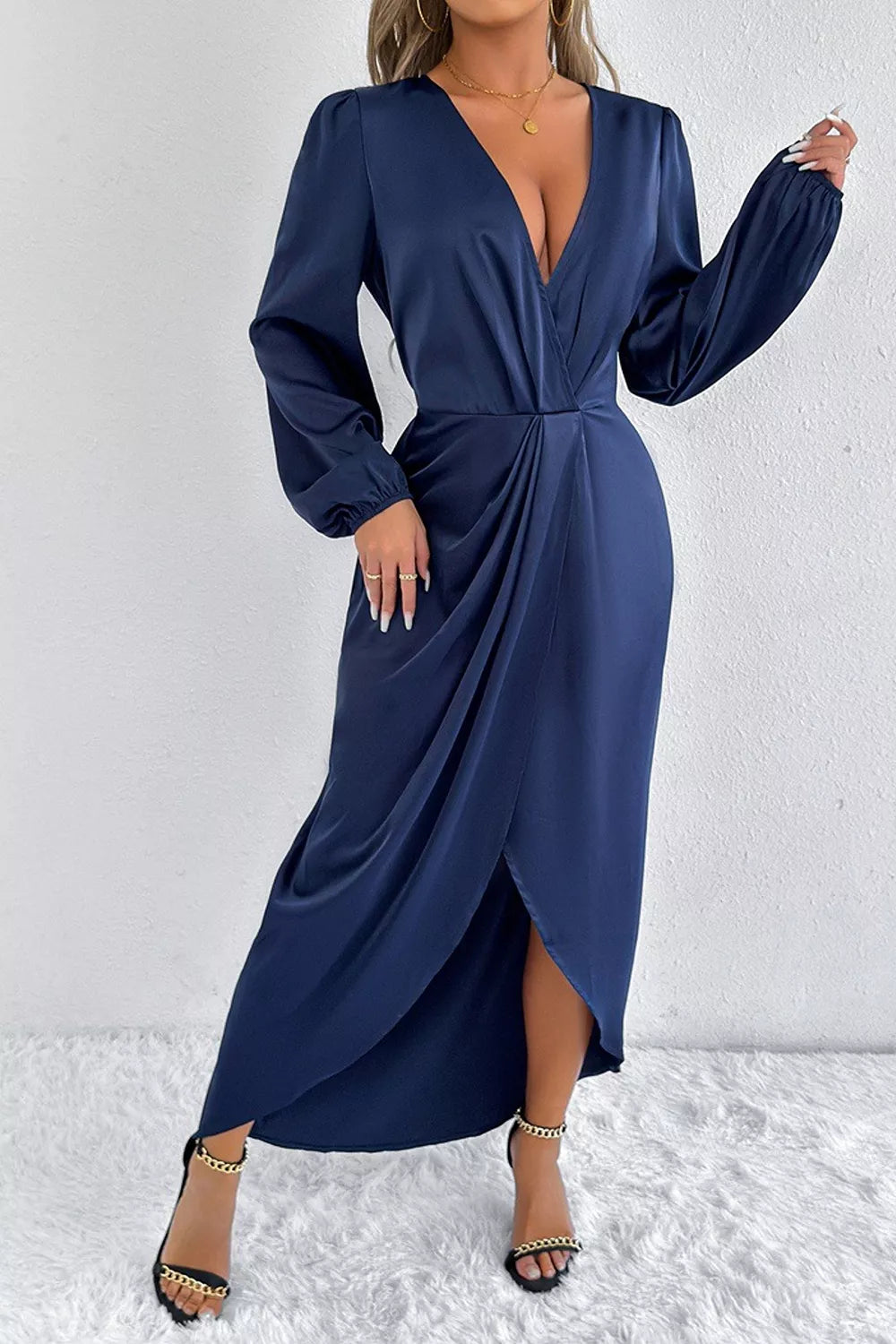 The Satin Balloon-Sleeve Midi – image 9