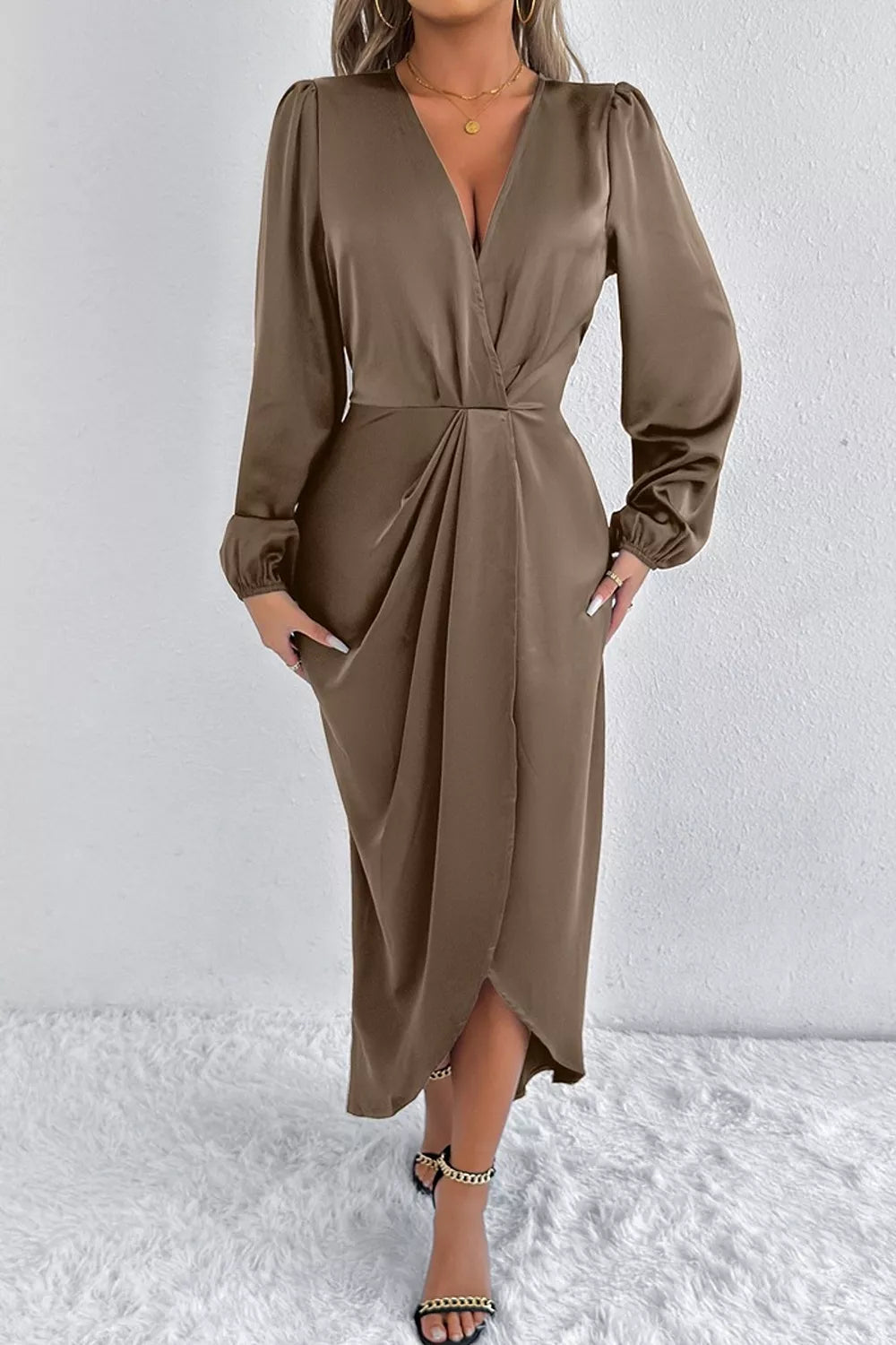 The Satin Balloon-Sleeve Midi – image 27