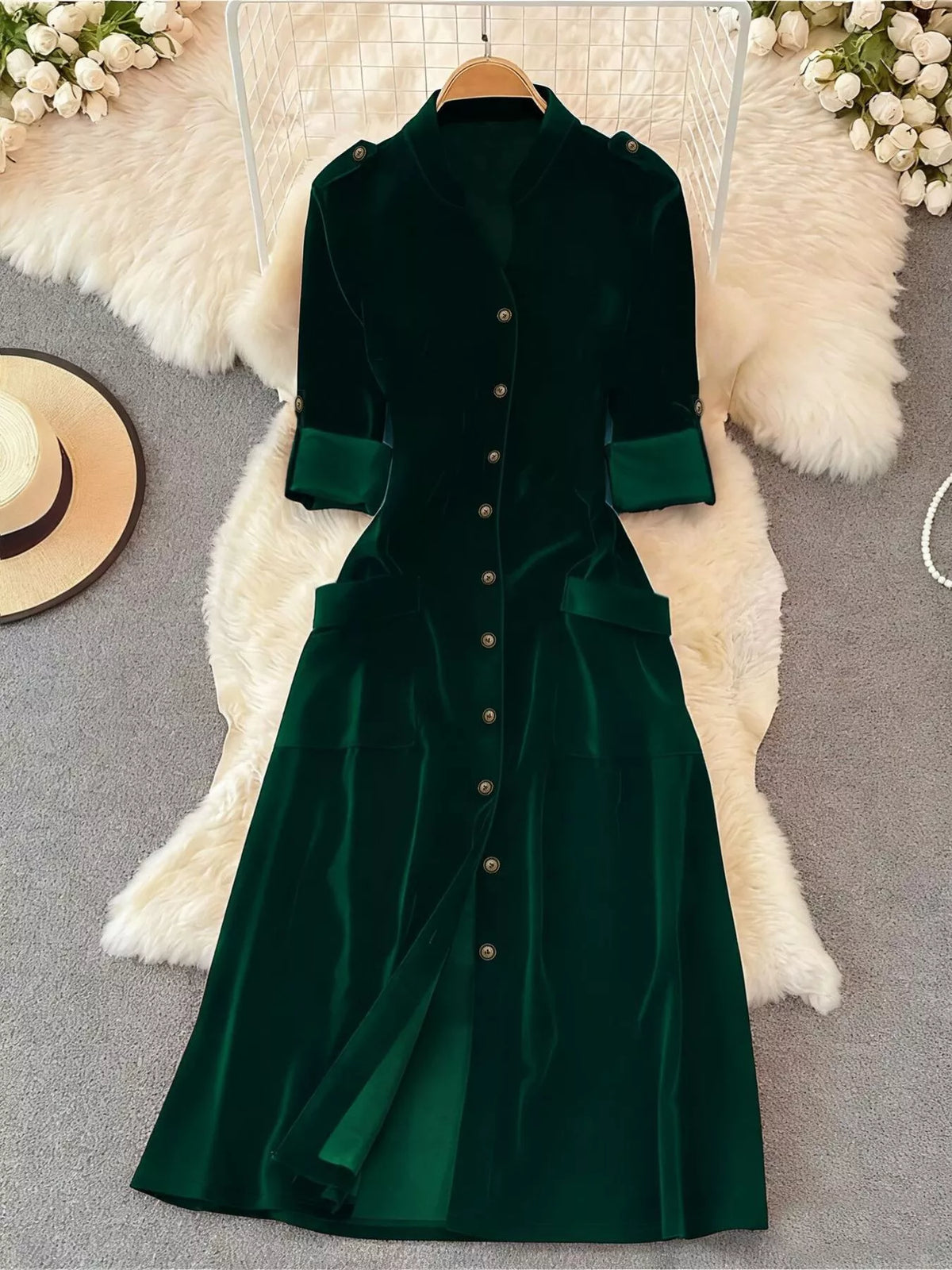 The Velvet Button-Down Midi – image 9