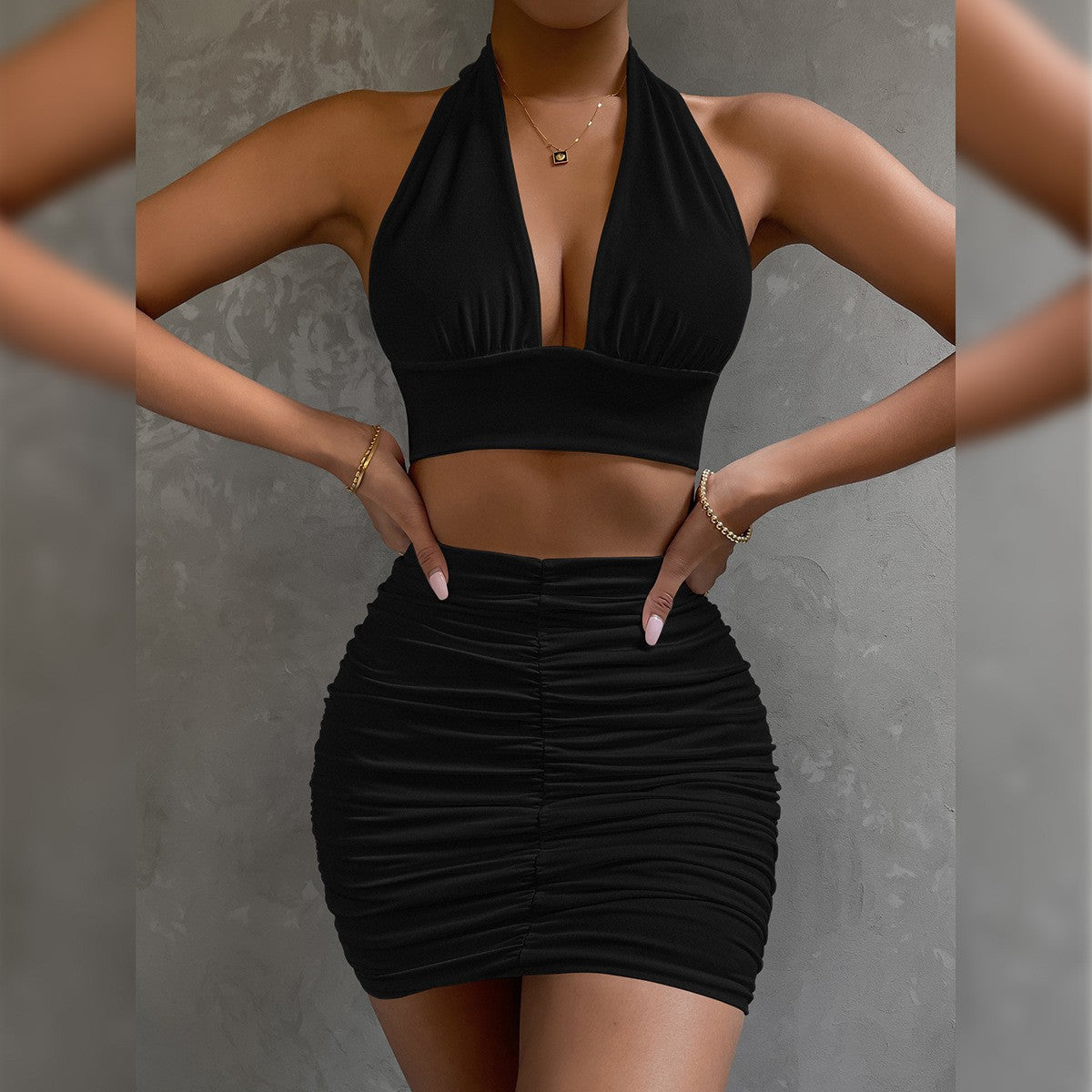 The Halter Lace-Up Mini Skirt Set – image 10