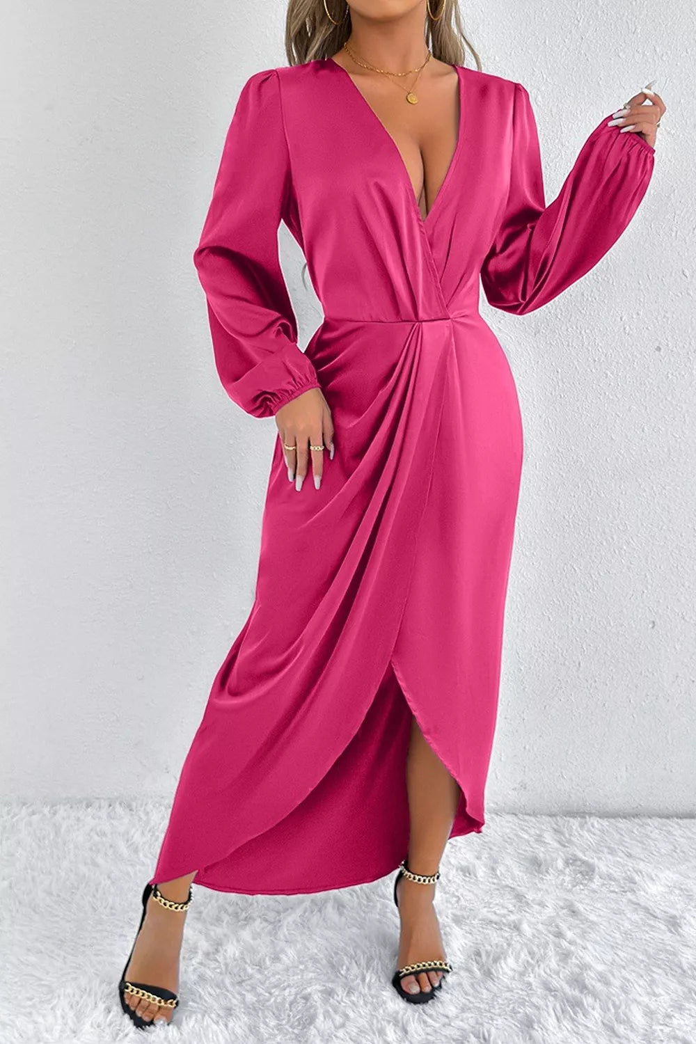The Satin Balloon-Sleeve Midi – image 13