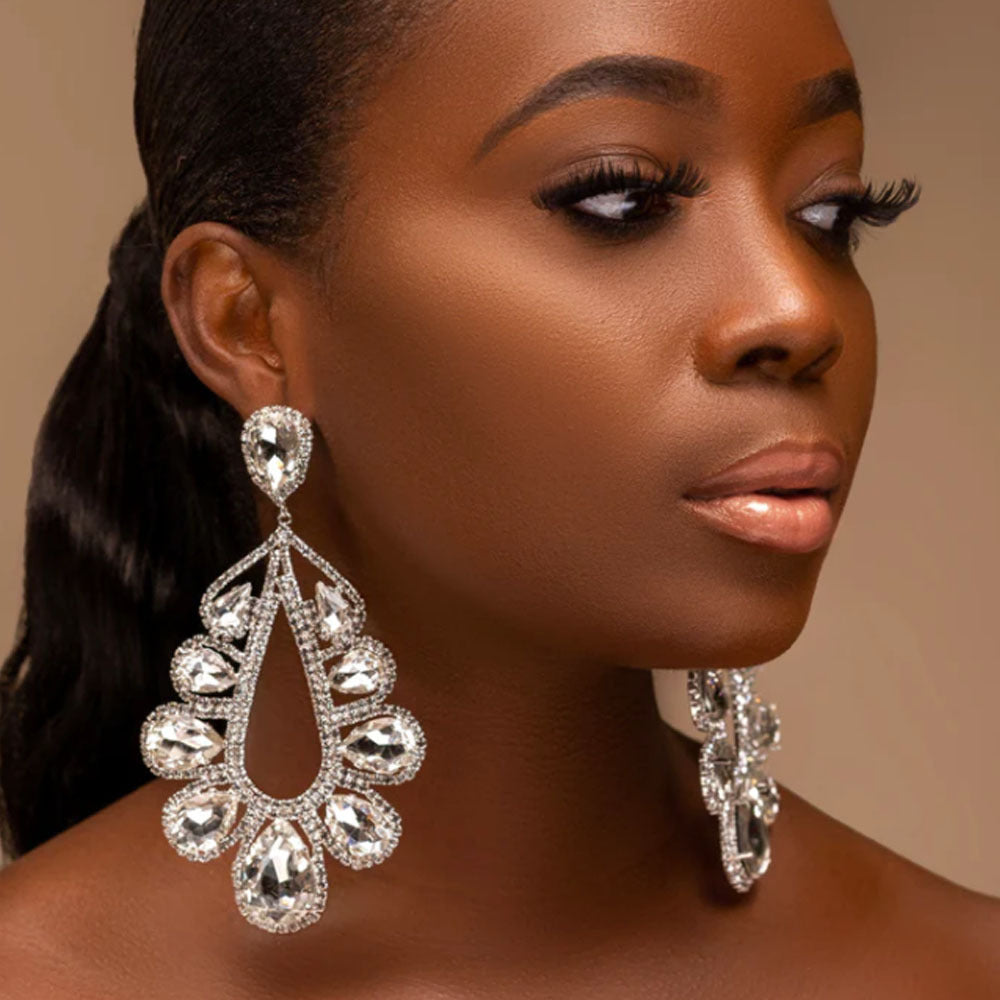 The Gala Crystal Teardrop Earrings – image 1